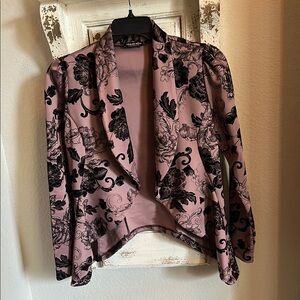 Pink/Mauve and Black Floral Blazer